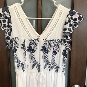 navy & white dress